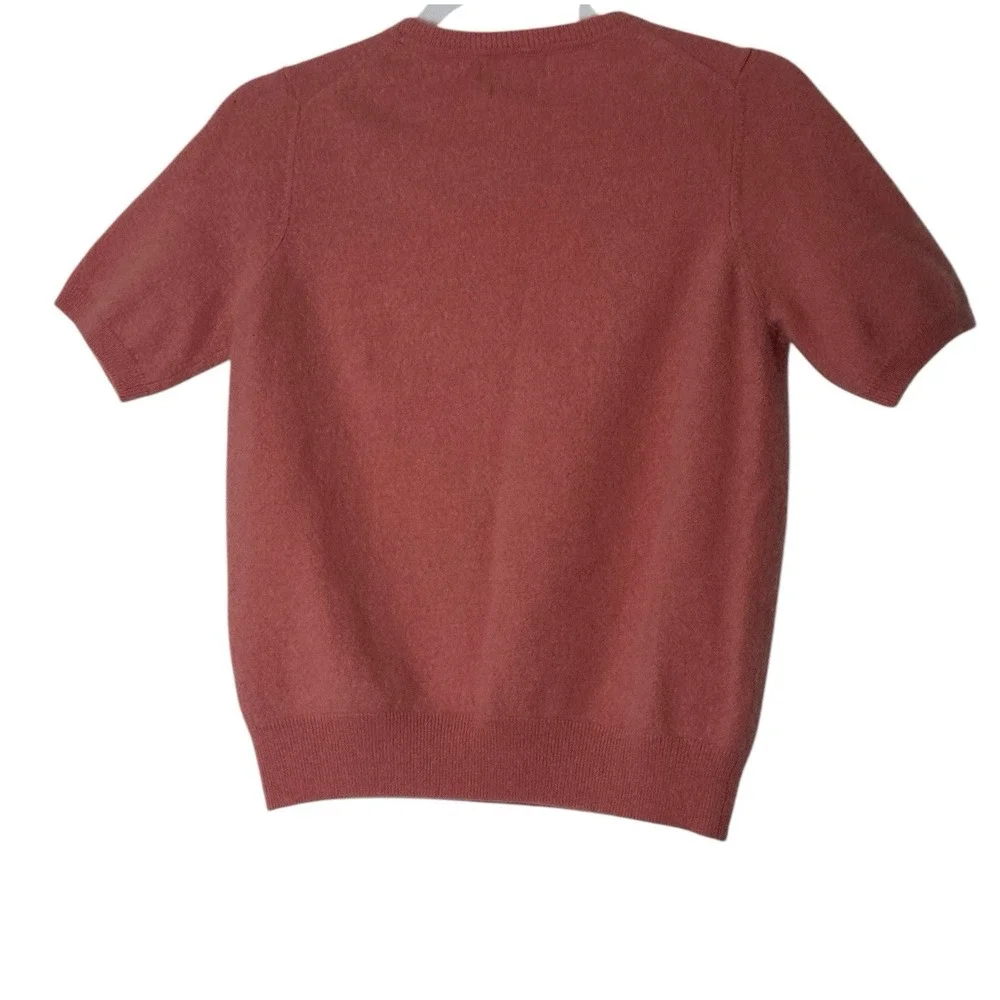 M&S AUTOGRAPH Top‎ Women 16 Medium 100% Cashmere Short Sleeve Knitted Corpcore - Picture 2 of 10